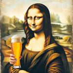 DALL·E 2023-11-12 14.37.13 - A creative reinterpretation of the Mona Lisa, with her holding a delicious-looking beer. This artwork should maintain the original pose and style of L.png